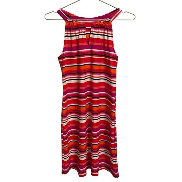Jude Connally Striped Sleeveless Keyhole Retro Dress Size XS - Picture 1 of 7